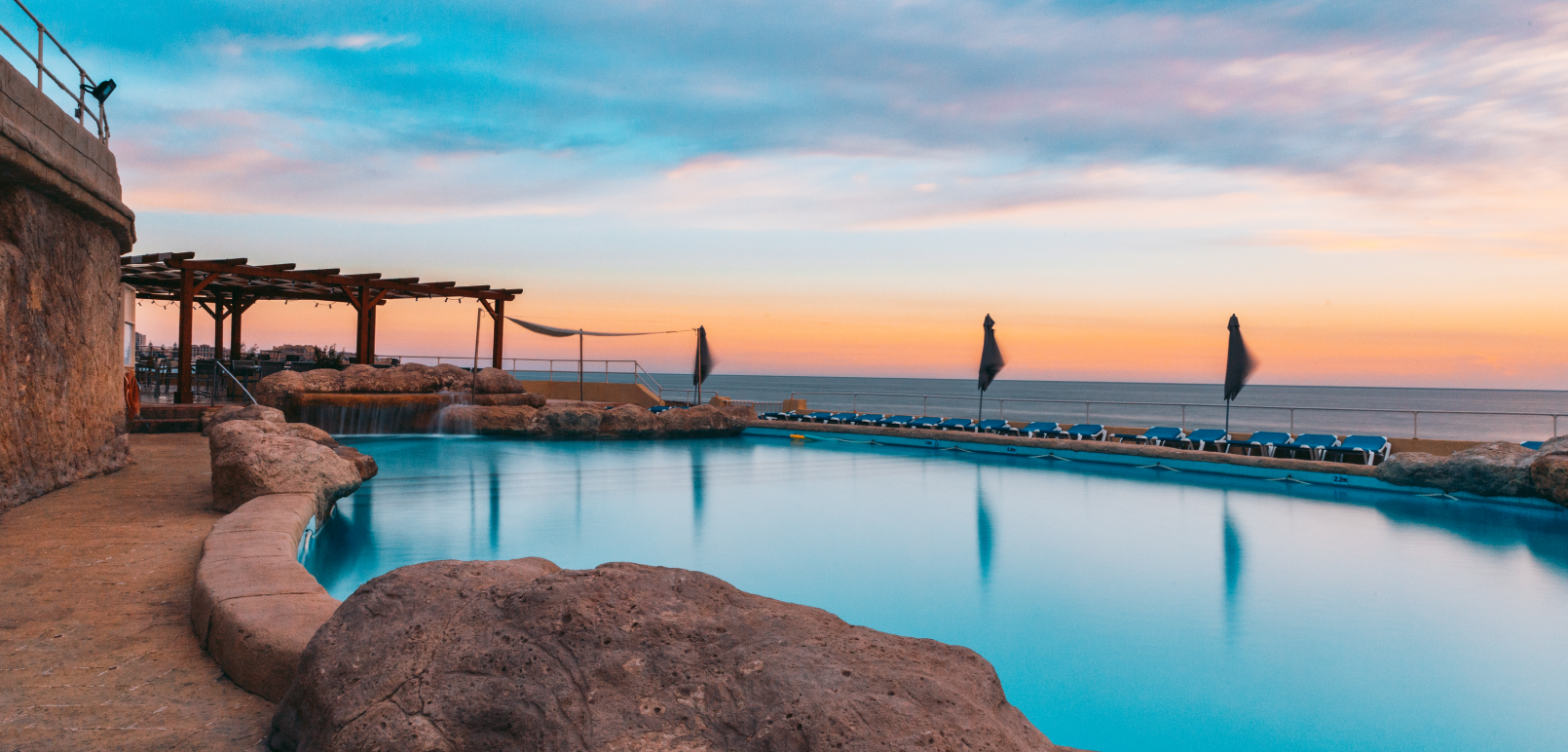 Quiet early morning at The Preluna Beach Club