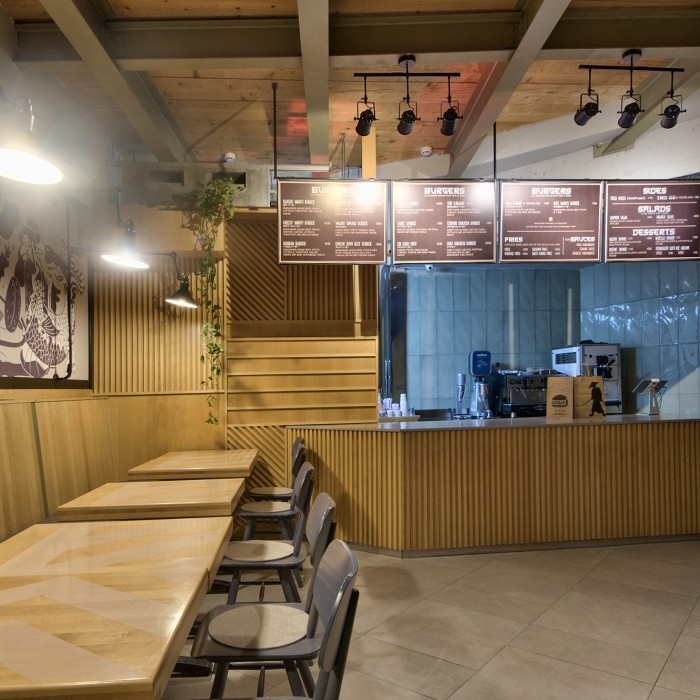 Counter and dining area at Ichiban Japanese Burgers in Sliema