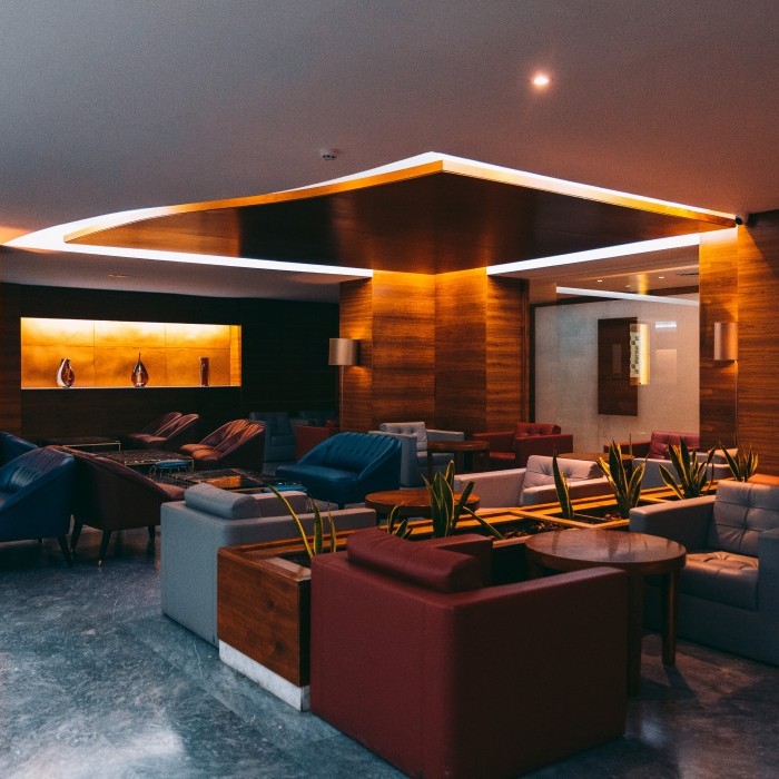 Cozy seating are at The Preluna Hotel