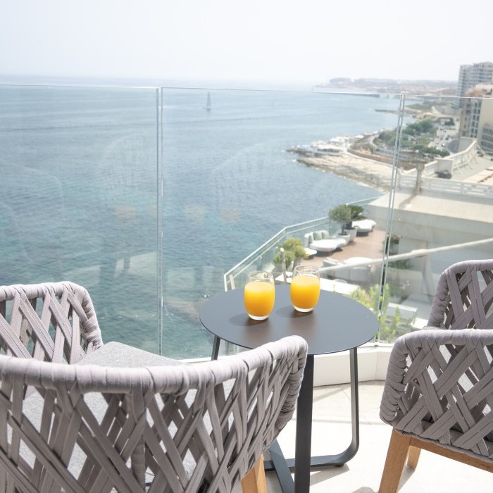 Balcony View from the Sea View Suite at The Preluna Hotel Malta