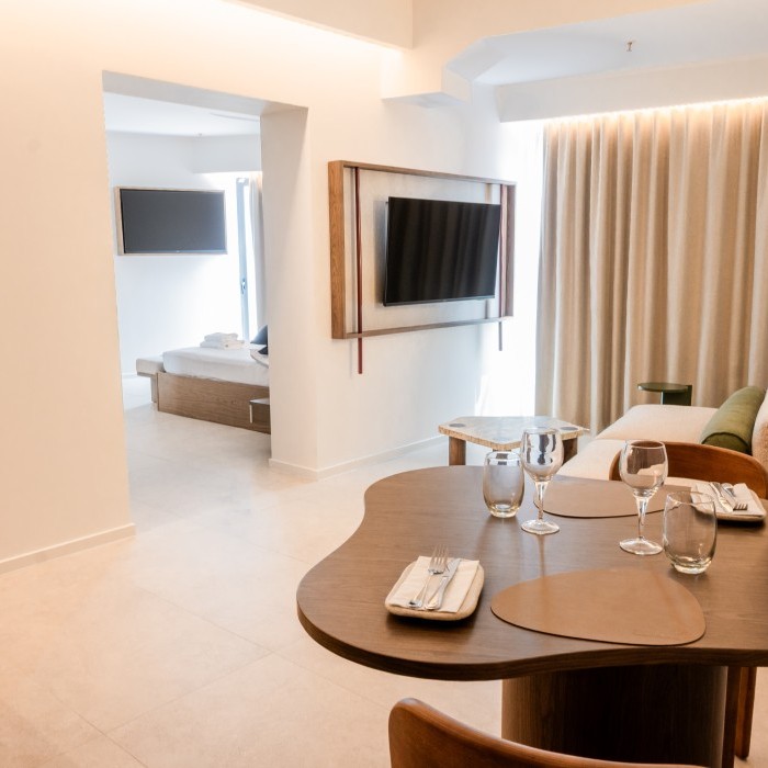 Living area in the Sea View Suite at Preluna Hotel Malta